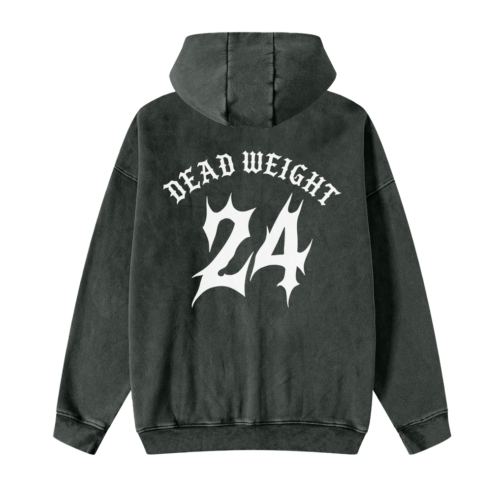 Snow Washed Zip-Through Fleece Hoodie