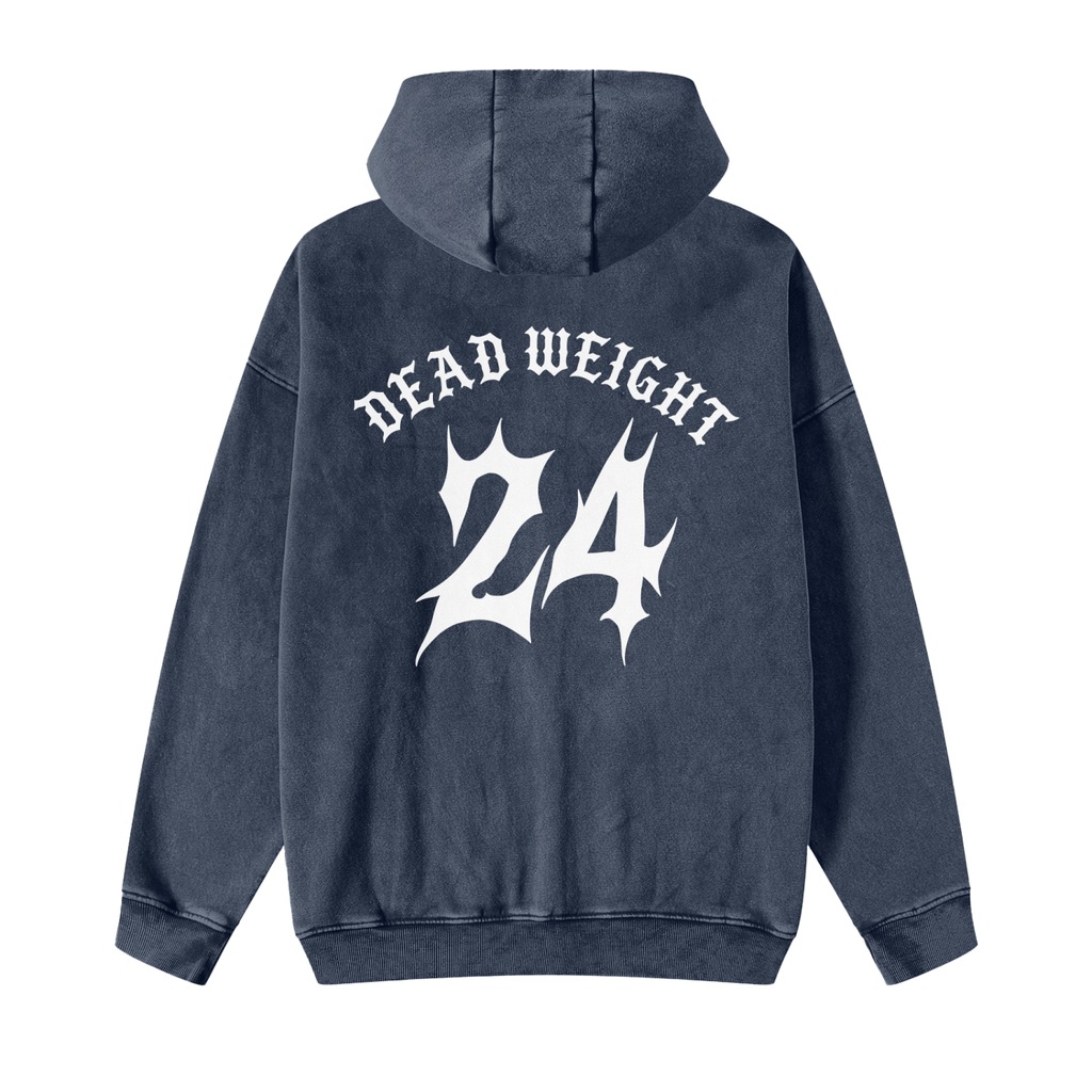 Snow Washed Zip-Through Fleece Hoodie